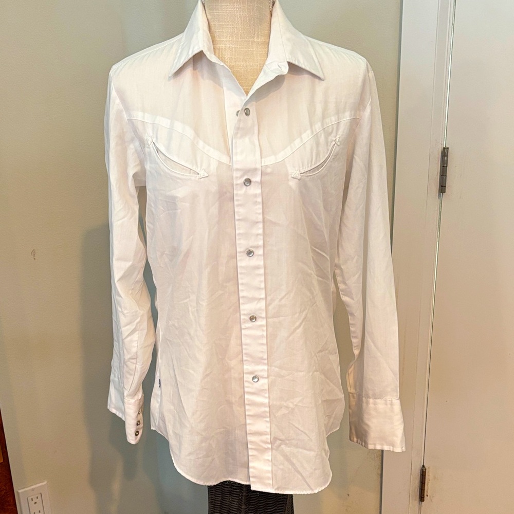 Levi’s Classic White Western Pearl Snap Shirt - Size M